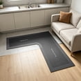 thumbnail image 6 of L Shaped Kitchen Mat, Non-Slip Absorbent Floor Rug for Sink Counter, Corner Bathroom Mat with Memory Foam Cushion, Black, by Zovey, 6 of 6