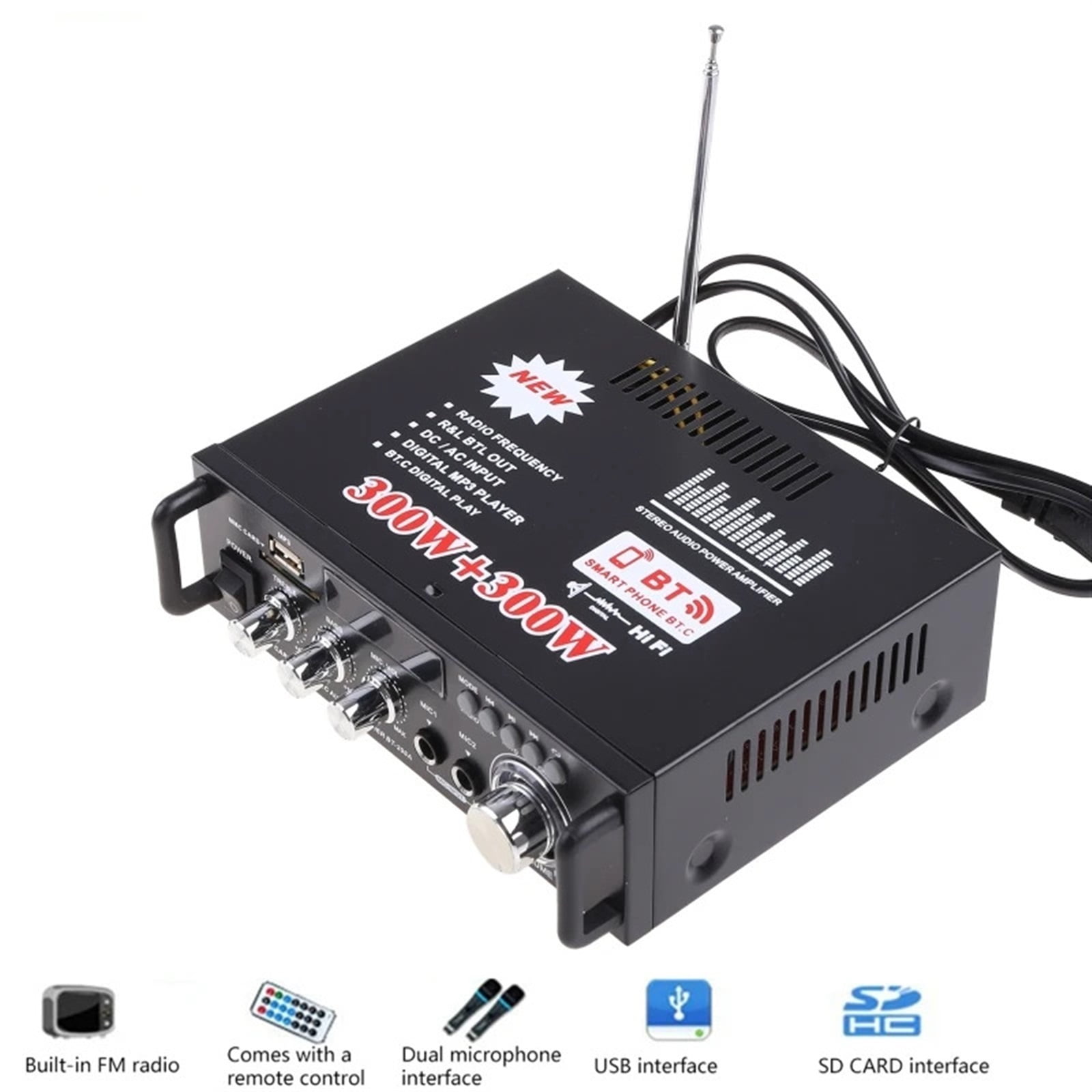 Stereo Hifi Car Home Subwoofer Car Car Amplifier Amp Sound Speaker Edr Led Design Amplifiers 600w ,Bass Treble Control