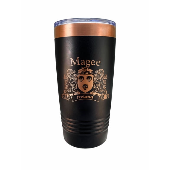 Magee Irish Coat of Arms Black Travel Mug
