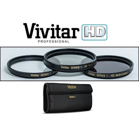 3-Pcs vivitar UV Polarizer and FLD Filter Kit For Canon EOS M6 M50 (49mm