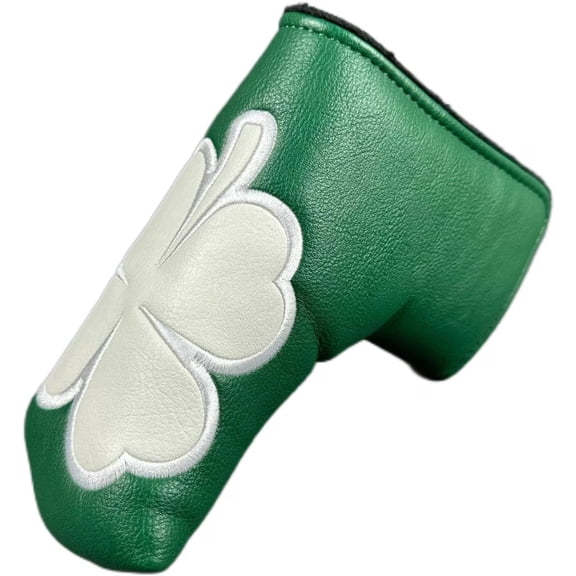 Golf Shamrock Four Clover Blade Putter Cover Headcover Club Protector with Magnet Closure fits Blade Style putters