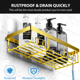 thumbnail image 6 of Shower Caddy - Adhesive Shower Organizer, Hanging Suction Gold Shower Shelves Rack, Inside Shower Rack Holder, Bathroom Decor Organization Storage Accessories, Home Essentials Gadgets, 6 of 8