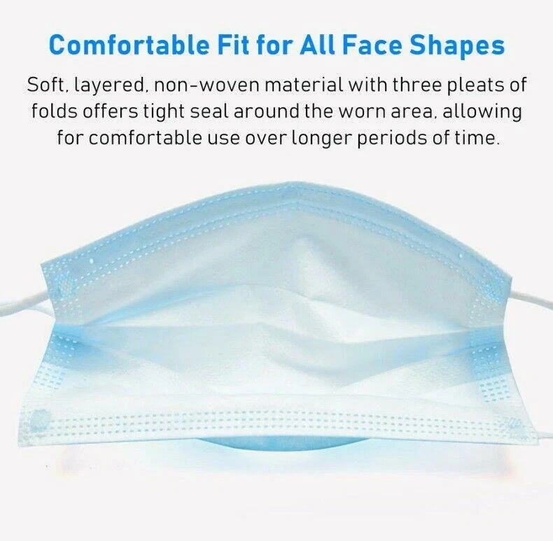 CIRCLE- [100 Pcs] Protective Disposable Face Masks 3-Ply Nose Mouth Cover