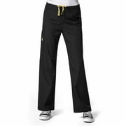 Wink Origins Sierra - Unisex Drawstring Cargo Scrub Pant, Black, XS Petite