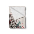 thumbnail image 2 of Tribal Soft Flannel Fleece Throw Blanket, Charming Lion Like Wolf Head Paisley Design Ornaments Print, Cozy Plush for Indoor and Outdoor Use, 50" x 70", Pearl Coral and Teal, by Ambesonne, 2 of 6