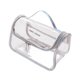 thumbnail image 1 of Bolsa de maquillaje transparente de PVC, bolsa de viaje transparente con asa, correa y doble cremallera. Gris, 1 of 9