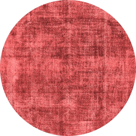 Ahgly Company Indoor Round Oriental Red Industrial Area Rugs, 7' Round