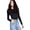 Black, variant on Women's Long Sleeve Crewneck Bodysuit Blackberry Tart S