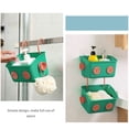 thumbnail image 5 of Bath Toy Storage Organizer Basket Wall Mounted Hanging Shower Caddy Shelf With Hooks No Drilling Adhesive Robot Modeling Kitchen Storage Rack/ Robot Hanging Basket Green, 5 of 8