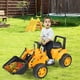 thumbnail image 3 of Costway Los niños montan en excavadora excavadora 6 V tractor con batería con cubo de excavación amarillo, 3 of 3