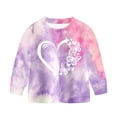 thumbnail image 5 of larppty Kids Toddler Girl Long Sleeve Bow Sweatshirt & Denim Straight Leg Jeans Pants Fall Winter Outfits Set (Purple,5-6 Years), 5 of 7