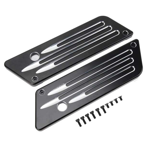 Jadeshay 2 Fundas para Pestillo De Bolsa De Sillín, Cubierta De Pestillo De Bisagra De Tapa Exterior De Alforja Resistente para Touring Street Glide Electra Glide Road Glide 1993 A 2013(Negro)