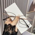 thumbnail image 5 of Women Rectangular Blue Light Blocking Reading Glasses 1.00 Men Metal Black Presbyopic Glasses Readers +1.0, 5 of 7