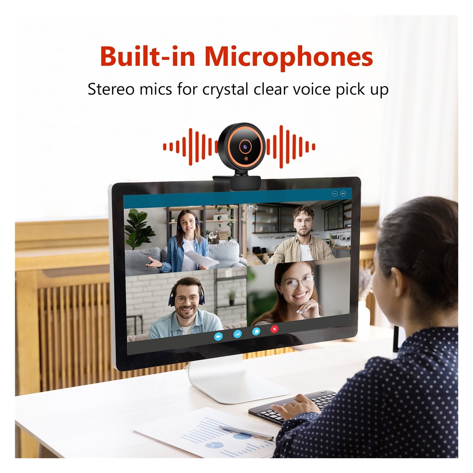 Webcam 1080P Full HD USB Web Camera With Microphone USB And Play Video Call Webcam For Pc Computer Desktop Gamer Streaming ,HD Video