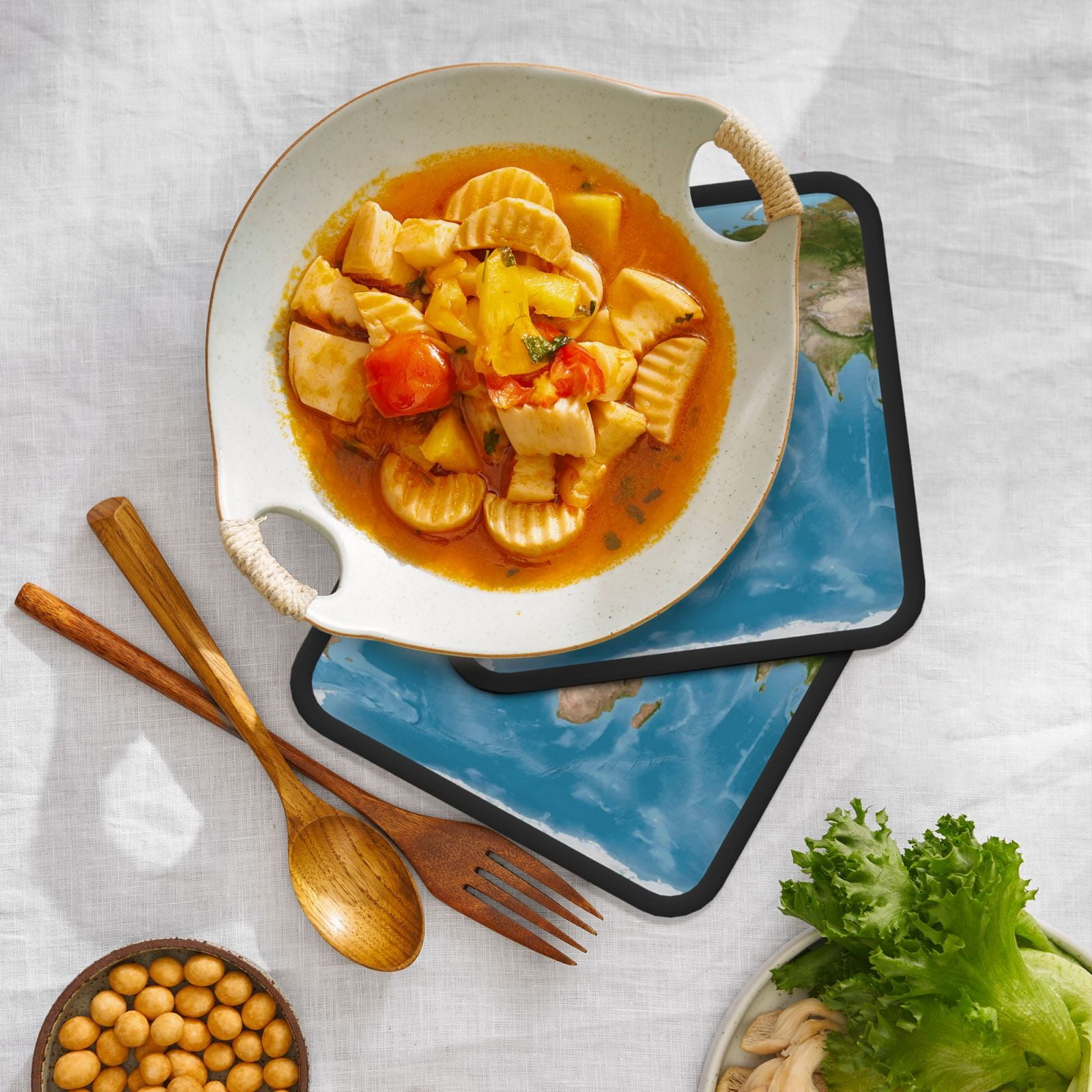 Xecao Earth View World Map for Silicone Trivet Mats - Heat