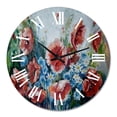 thumbnail image 2 of Designart 'Retro Bouquet Of Poppies' Traditional Wall Clock, 2 of 5