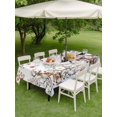 thumbnail image 3 of Outdoor Tablecloth with Umbrella Hole and Zipper, Christmas Snowman Rectangle Table Cloth 60x102 Inch Waterproof Tablecloth, Xmas Snowflake Elk Eucalyptus Leaves Picnic Table Cover for Patio Camping, 3 of 7