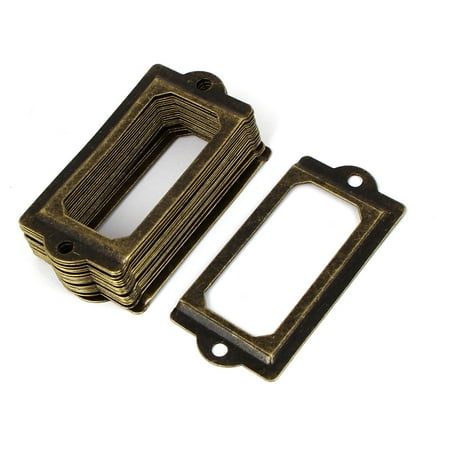 Sleeve Holder Labels Unique Bargains 70mm x 33mm Vintage Style Metal Decorative Tag Card Label Holders 20pcs ()