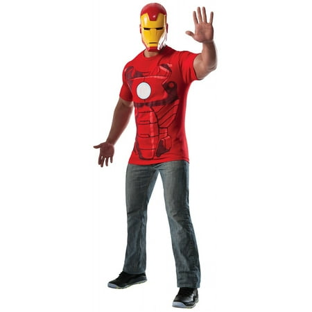 Superhero T-Shirt Adult Costume Iron Man - Medium