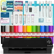 Silhouette Black Cameo 4 w/ Deluxe Blade & Tool Pack, Mat Pack, Guides, Designs