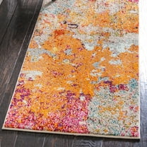 Unique Loom Chromatic Collection Area Rug - Hermosa (2' 2" x 6' 9" Runner Multi/Beige)