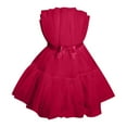 thumbnail image 5 of Robe en Tulle Sans Manches pour Femmes Robe Courte en Maille Unie Princesse Robe de Soirée, 5 of 5