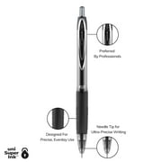Uniball 207 Needle Retractable Gel Pens, Medium Point (0.7mm), Black Ink, 12 Count