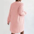thumbnail image 4 of Lovzfmll Cardigan Sweaters for Women, Puff Sleeve Mid-Length Knit Sweater Outerwear Tops Women Fall Clothes Chunky Cardigan Ribbed Early Fall Fashion, 4 of 8