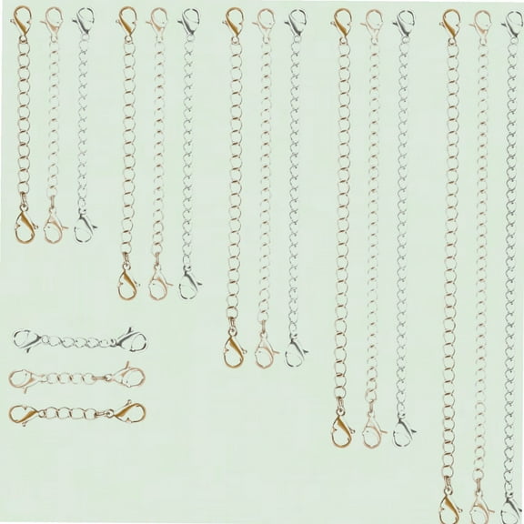 Necklace Extension Set - 18 PCS Stainless Steel Chain Extenders in Gold, Silver, and Rose Gold, Length: 1"-6"