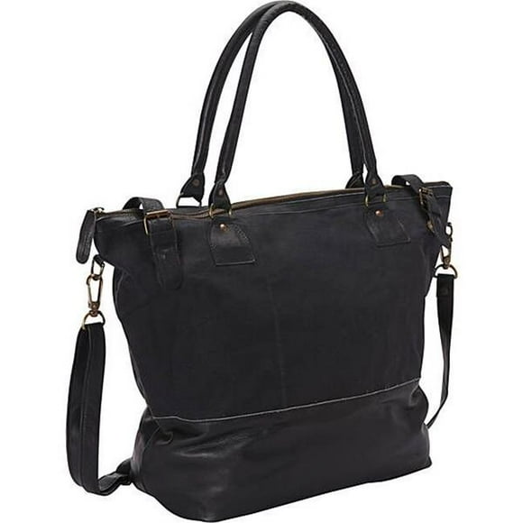 Sharo CL-200 Large Leather Tote with Canvas Tote