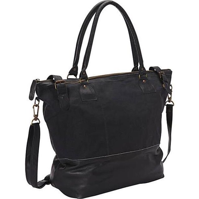 Sharo CL-200 Large Leather Tote with Canvas Tote