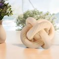 thumbnail image 2 of 2-Pack Wooden Knot Decor, Pine Wood Chain Link Sculpture for Modern Tabletop & Home Accents, Light Tone Artful Display, 2 of 5