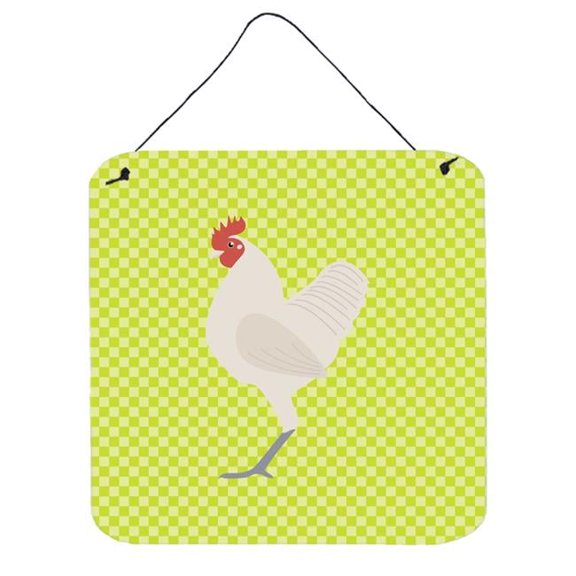 German Langshan Chicken Green Wall or Door Hanging Prints, 6 x 6 in.