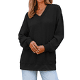 thumbnail image 3 of Fantaslook Waffle Knit Sweatshirts for Womens Long Sleeve V Neck Shirts Pullover Casual Outfits Plus Size Fall Tops, 3 of 9