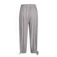 thumbnail image 6 of Penkiiy Women's Cotton-Linen Elastic Cuff Harem Pants - Ankle Pants with Dual Pockets | Comfort Fit & Stylish Design S Gray, 6 of 7