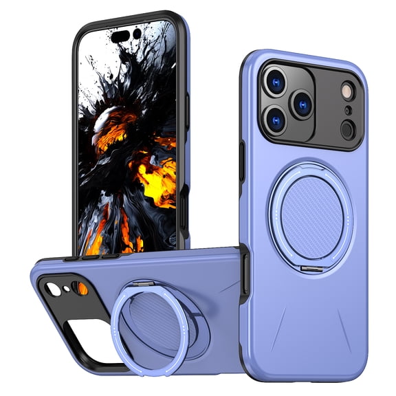 ELEHOLD Case for iPhone 17 Pro Max, Shockproof Impact-Resistant Protective Cover with Stand, Compatible Magnetic Accessory,Purple
