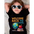 thumbnail image 2 of Boys & Girls Back To School Theme 100% Cotton Graphic Tees,Black Short Sleeve Summer Tops With Educational Pattern,Gift For Back To School,Casual Fashion, 2 of 3
