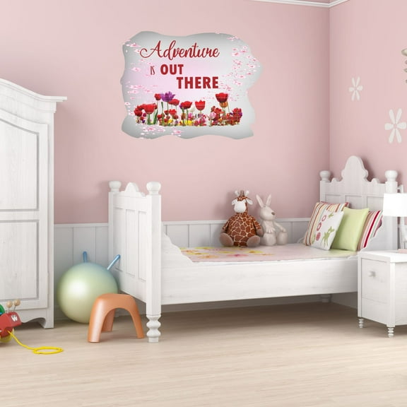 Watercolor Decal Adventure Is Out There Bedroom Wall Decal for Children Adventure Is Out There Lettering Design Cute Themed Room Decal - Size: 30 In x 24 In