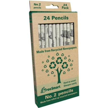 Recycled Pencil Set - Tree Smart - Recycled Newspaper Pencils (No. 2 ), Set of 24
