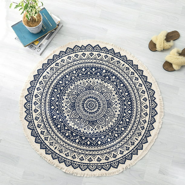 Modern Bohemian Style Small Area Rug, Small Round Rug