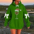 thumbnail image 2 of Makaor Cute Womens Hoodies Pullover Christmas Plus Size Tunic Sweatshirt Long Sleeve Tops Graphic with Bow Oversized Clothes, 2 of 4