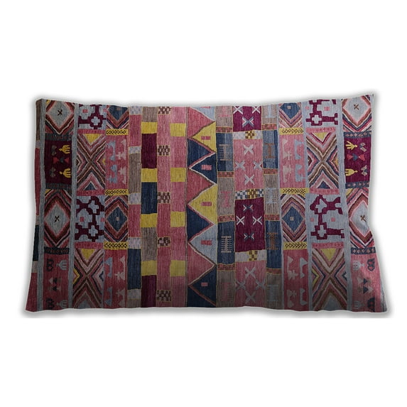 Ahgly Company Outdoor Rectangular Mid-Century Modern Lumbar Throw Pillow, 13 inch by 19 inch