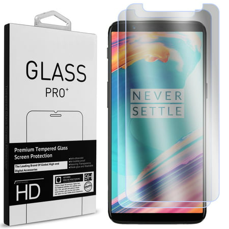 2 Pack of CoverON OnePlus 5T Tempered Glass Screen Protectors - Premium Grade 9H Tough - HD