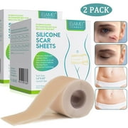 Elaimei (2 Pack) 60inch Silicone Scar Sheets, Silicone Tape for Scars Removal