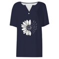 thumbnail image 2 of WZXFASHION T-shirt à Manches Courtes pour Femmes, Haut à Col en V, Chemise à Manches Courtes Décontractée et Tendance pour Femmes, Liquidation, T-shirt à Manches Courtes pour Femmes, 2 of 7