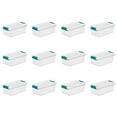 thumbnail image 1 of Caja de almacenamiento Sterilite de 6 litros, apilable, transparente y blanca, paquete de 12, 1 of 9