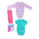 thumbnail image 2 of Kit 4 Piezas Bebé Niña Onesies Pañaleros, Pantalón y Calcetines Multicolor OP2206HK, 2 of 4