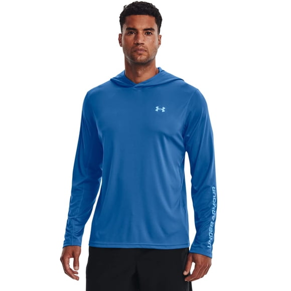 Under Armour Men's Drift Tide Knit Hoodie , Victory Blue (474)/Quirky Lime , X-Large