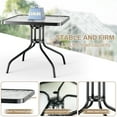 thumbnail image 3 of LAZY BUDDY Outdoor Dining Set of 5, Patio Table and 4 Chairs Set, Glass Tabletop, Stackable Chairs for Balcony, Porch, 3 of 9