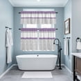 thumbnail image 3 of Purple Grey Kitchen Curtains Sets for Windows 24 Inch Length, Chic Garden Floral Stripe Aesthetic Flower Rod Pocket Window Treatments Tier Curtains and Valances Set for Bedroom/Bathroom, 3 of 8
